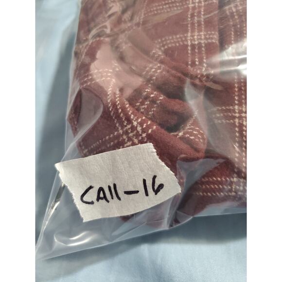 Timberland Size L Plaid Flannel Button Down Shirt Mens Red Cotton Casual C11-16 - Picture 7 of 7